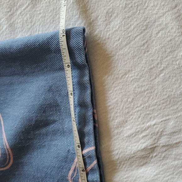 Bailey Rose Blue with Pink Bow Pattern, Wide Leg Sz. M Blue Jeans - Picture 7 of 12
